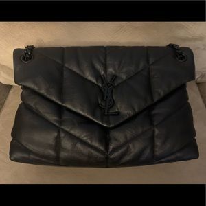 SOLD Authentic Saint Laurent Loulou Medium Calfskin Puffer -Black BHW